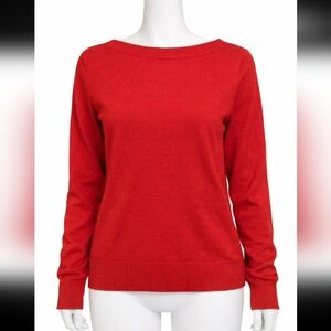 Joe Fresh Buttery Soft Boat Neck Sweater 🔥 Vibrant Burnt Orange 🍊 | XL